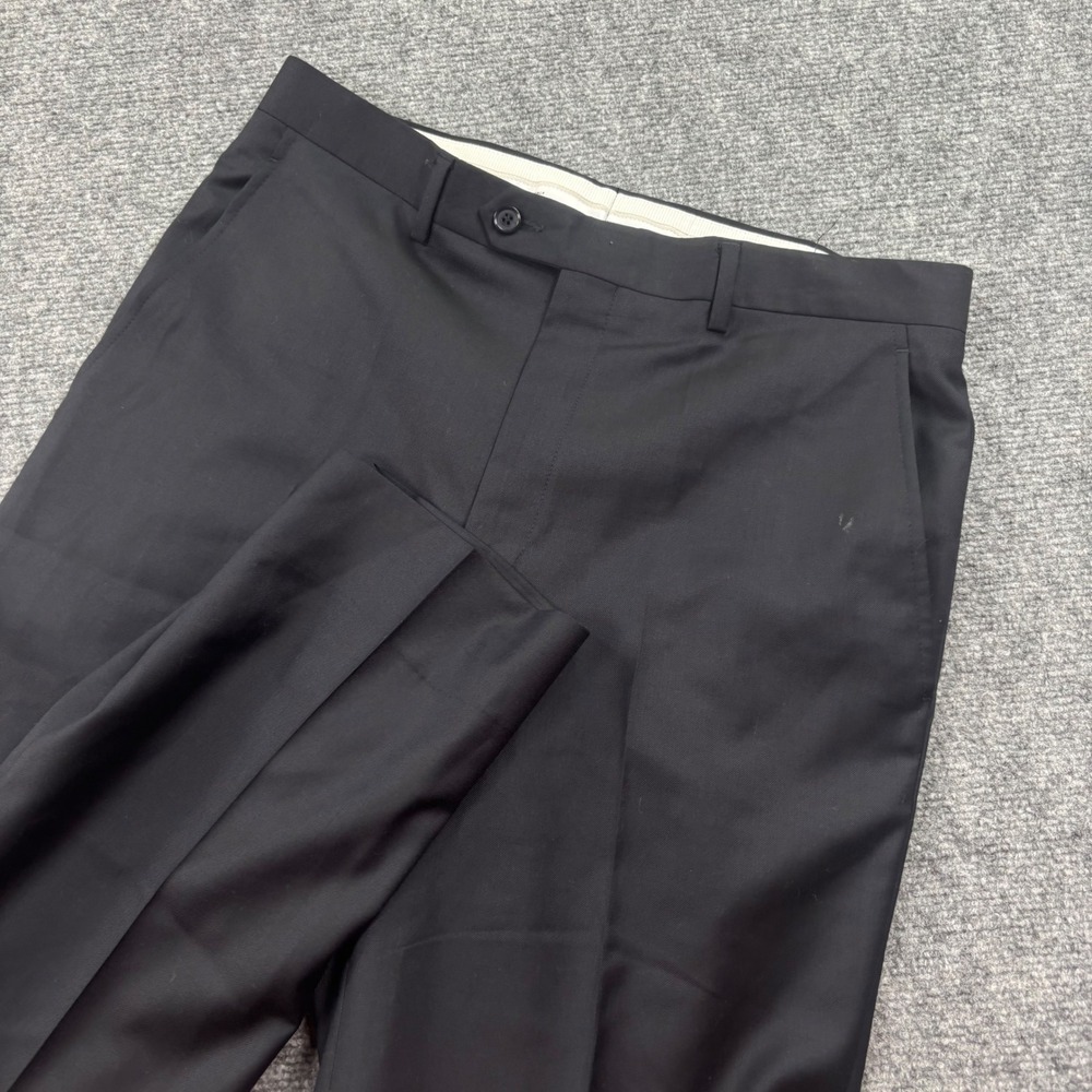 Santorelli Dress Pants 33W x 30L Navy Blue Luxury Serge Virgin Wool Romeo Men's